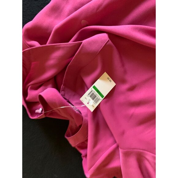 Van Heusen Womens Size Large Pink V-Neck Blouse with 3/4 Sleeves - Picture 5 of 7